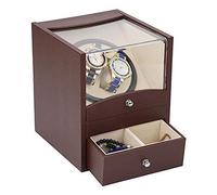 Battery Powered Watch Winder Automatic 2 Watches Display Box,Watch Winders for Automatic Watches 2 Watches Cases Watches Boxes Winders Storage Case Red