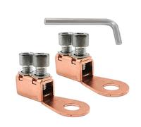 Battery Terminal -5.7x3.1x1.4cm Battery Terminal Block |Batťery Clamps, Pure Copper Post Terminals With Hexagonal Wrench, Heavy Duty Car Batťery Cable Ends, 2pcs Positive And Negative Connectors For