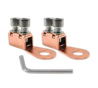 Battery Terminal Block - Pure Copper Post Terminals Battery Cable Ends | Junction Block With Hexagonal Wrench Cable Connectors For Cars Trucks RV | 2.24x1.22x0.55 Inches Rose Gold Copper Or Gold Brass