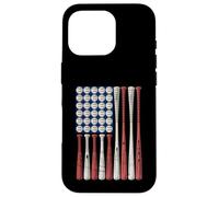 Battes et balles de baseball drapeau américain Sports patriotiques Coque pour iPhone 16 Pro