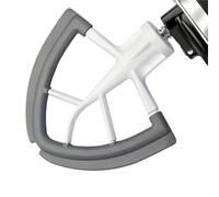 Batteur à bord flexible, compatible avec les batteurs sur socle tête inclinable KitchenAid, palette plate de 4,5 litres bords flexibles en silicone et grattoir bol