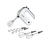 Batteur à main Bosch MFQ4835DE 575W Blanc : 5 vitesses, Turbo, Inox, câble 1.4m, 220-240V 50/60Hz, Accessoire MFZ4020 inclus, 142x75x200mm.