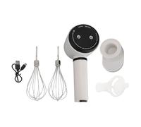 Batteur à main électrique rechargeable par USB, sans fil, en acier inoxydable, double tête, fouet à main à basse vitesse pour la pâtisserie, la cuisine, léger, design ergonomique,