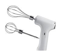 Batteur à main, fouet électrique, petit mélangeur portable à 3 vitesses, fouet à pâte en acier inoxydable pour la cuisine, la pâtisserie, la cuisine (blanc)