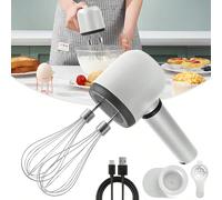 Batteur à main fouet électrique portable sans fil Whisk USB rechargeable 3 vitesses électrique mixer pour faire du café, des gâteaux, des lattes et un fouet électrique pour une utilisation à la maison
