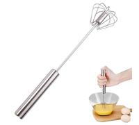 Batteur à main, fouet semi-automatique en acier inoxydable, batteur à œufs semi-automatique rotatif, mélangeur à main, outil d'agitation pour la cuisine, le lait d'œufs à la maison (12in)