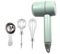 Batteur à main, mélangeur électrique portable sans fil, rechargeable par USB à 3 vitesses, avec deux fouets et séparateur d'œufs pour beurre, crème, cuisine et cuisine (vert)