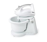 Batteur à main Nedis KAHM110CWT 200 W 5 vitesses Fonction Turbo Bol rotatif / 2 crochets pétrisseurs / 2 batteurs Gris / Blanc