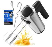 Batteur à main ProfiCook | 5 vitesses | Accessoires lavables au lave-vaisselle | Mode Turbo | 400 W | Batteur à main | 2 fouets en acier inoxydable et 2 crochets pétrisseurs | PC HM 1335