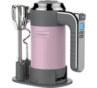 Batteur à main Retro Westinghouse - avec fouet et crochets à pâte - 350W - Rose Rose