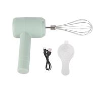 Batteur à main sans fil, batteur à œufs électrique portatif, fouet à crème rechargeable par USB, baratte à beurre avec séparateur de blanc d'œuf pour la cuisson et la cuisine (Cyan clair)