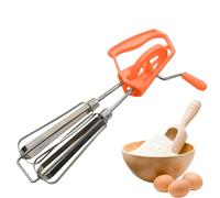 Batteur à oeufs manuel - Fouet en acier de 26 cm actionné manuellement, double pour battre, battement à rotation régulière, structure résistante à la rouille | Gadgets de cuisine mult