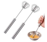 Batteur À Oeufs Semi Automatique, Batteur À Oeufs En Acier Inoxydable, Batteur À Oeufs De Cuisine, Pousseur À Main Batteur À Oeufs Rotatif Mélange Les Ingrédients En Douceur - Portable