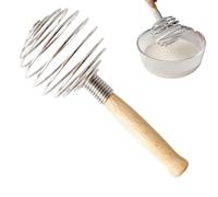 Batteur à pâte portable - Mélangeur en bois, outil de fouet en métal, agitateur à œufs compact | Structure de l'outil de mélange de précision, poignée ergonomique pour la cuisine