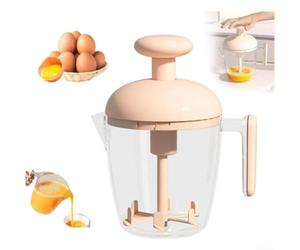 Batteur à œufs à manivelle en plastique ABS pour la cuisson | Pas d'électricité nécessaire, opération manuelle par poussée, parfait pour les œufs, la crème, la pâte