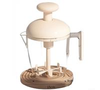Batteur à œufs avec poignée ergonomique pour un mélange facile (blanc) | Mécanisme de pression à une main, battement sans effort, réduit la fatigue du poignet, idéal pour les petits déjeuners