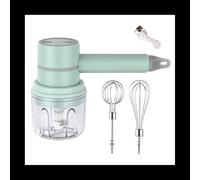 Batteur à ufs électrique portatif à 3 vitesses, mixeur alimentaire sans fil, robot culinaire multifonctionnel, vert