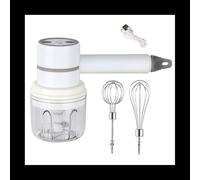 Batteur à ufs électrique portatif sans fil à 3 vitesses, mixeur de cuisine multifonctionnel pour la cuisson de l'ail, blanc