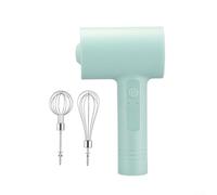 Batteur à œufs électrique sans fil rechargeable avec 2 têtes, chargement USB pour faire mousser le café, fouetter les œufs, ustensiles de cuisine, vert, rose, blanc (vert)