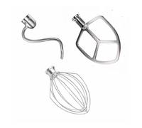 Batteur à œufs en acier inoxydable compatible avec Kitchenaid, 7 litres, pièces de fixation, accessoires sur pied, fouet, crochet pétrisseur et palette d'aide au mélangeur, outils de cuisine