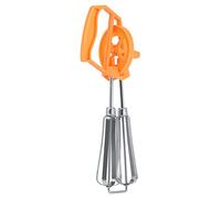 Batteur à œufs en acier inoxydable, manivelle en plastique, autorotation, mélangeur manuel, économie d'effort, outil de cuisine pour la cuisson à domicile (Orange)