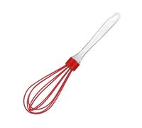 Batteur à œufs en Silicone, poignée transparente manuelle de 10 pouces, mélangeur de crème à gâteau, Gadget de cuisson 1 pièces(Red)