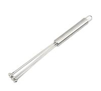 Batteur à œufs manuel 2 pièces, en forme de boule acier inoxydable, mélangeur cuisson, batteur cuisine portatif, accessoires et pâtisserie pour Mélanger(19.4 * 3cm)