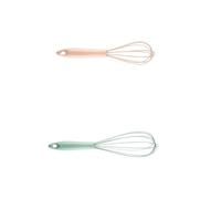 Batteur à œufs manuel, fouet à ballon en Silicone, peu encombrant, for(2pcs Pink10 Green12)