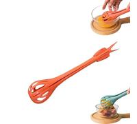 Batteur à œufs multifonction, pince alimentaire et fouet à œufs 2 en 1, fouet en plastique, outil de cuisine polyvalent pour la pâtisserie et la cuisine (rouge)