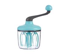 Batteur à Œufs Rotatif Manuel, Fouet à Main Semi-Automatique pour Mélanger Crème et Meringue Ustensile Cuisson Cuisine Bleu