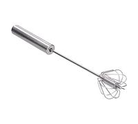 Batteur à œufs semi-automatique en acier inoxydable - Mélangeur de cuisine portable pour la maison, les restaurants, la boulangerie, 35 cm