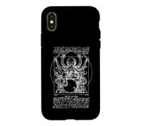 Batteur Batterie Octopus Percussion Vitruvian Da Vinci Vintage Coque pour iPhone X/XS