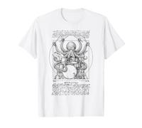 Batteur Batterie Octopus Percussion Vitruvian Da Vinci Vintage T-Shirt Graphique avec Valeur