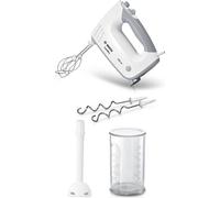 Batteur Bosch - MFQ36440 - 450 W - 5 vitesses - 2 fouets / 2 crochets pétrisseurs inox - Bol gradué avec couvercle - Blanc / Gris