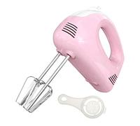 GINVF Batteur Cuisine électrique Gâteau Fouet Oeuf Alimentaire Batteur Puissance 120W avec 2X Batteurs pour Cuisson Mélangeurs à Main à 5 Vitesses Fouets - Rose