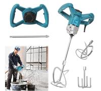 Batteur de mortier sans fil compatible avec batterie Makita 18 V, mélangeur à mortier électrique avec 6 vitesses, 3200 W max. 1200 tr/min, mélangeur à mortier pour ciment, béton et peinture (sans