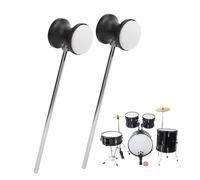 Batteur de pédale de tambour 2PCS, Têtes marteau pédale tambour Double face Bass Mallet Pièce rechange Accessoires instrument percussion avec arbre en acier inoxydable