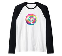 Batteur de Taiko Mitsudomoe Symbol Tie Dye des années 70 Manche Raglan