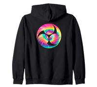 Batteur de Taiko Mitsudomoe Symbol Tie Dye des années 70 Sweat à Capuche