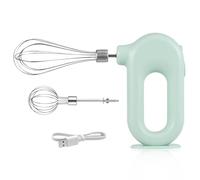 Batteur électrique, Batteur électrique à Main Sans Fil Support D'aide De Cuisine Mini Mixeur électrique Portable Batteur à œufs Portable Rechargeable Par USB Réglable à 4 Vitesses 1500mAh(Vert)