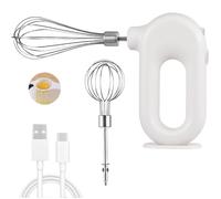 Batteur Electrique Cuisine, Batteur à Main Sans Fil, USB Rechargeable Mini Batteur à Oeufs Portable, 2 Batteurs et 4 Vitesses