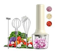 Batteur Électrique Cuisine MixgoII, Batteur Électrique Sans Fil Rechargeable, Fouet Électrique et Mixeur Plongeant pour Hachage, Éminçage et Purée, Hachoir Mini Électrique 4 Vitesses, 300ML