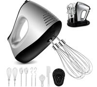 Batteur Électrique Puissant 500 W Batteur à Main avec 5 Réglages Vitesses Fonction Turbo et Bouton d'Éjection Batteur Cuisine Électrique avec Fouets et Crochets Inox Pour Gâteaux Confitures Crèmes