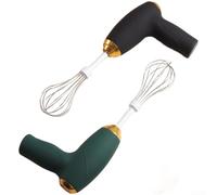 Batteur électrique sans fil avec fonction turbo - Moteur silencieux et poignée ergonomique pour crème œuf pâte - Passe au lave-vaisselle pour mini robot de cuisine Noir Vert (noir)