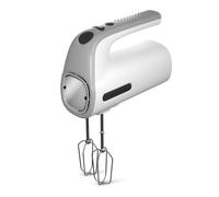 Taurus Station Grey - Batteur électrique de pâtisserie 300W, 5 vitesses, Fonction turbo, 2 types de fouets : crochets pétrisseurs et fouets, fouets amovibles, sans BPA, Compact, Blanc/gris