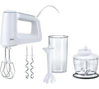 Batteur et mixeur électrique MultiMix 3 - BRAUN - HM3105WH - 500W - 5 vitesses + Pulse - PowerBell