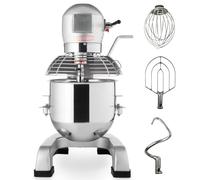 Batteur Mélangeur Professionnel 20 Litres - 3 Vitesses - Cuve Inox - 750W - Avec Fouet, Crochet et Batteur Plat