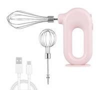 Batteur rechargeable sans fil,batteur electrique cuisine,Batteurs à Main électrique Domestique USB Rechargeable Batteurs à Oeufs,Portable Batteurss à Oeufs Batteurss électrique Avec 4 Modes De(Rose)