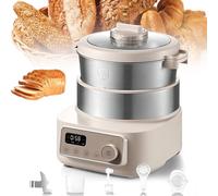 Batteur sur socle électrique 5 L avec puissance 200 W, chauffage à 360°, minuterie 24 heures, pétrissage rapide en 15 minutes et conception facile à nettoyer, parfait pour les boulangers amateurs