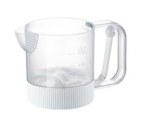 Batteur Œufs Semi-Automatique - Fouet Poussoir Avec Gobelet Doseur Gradué | Moulinet Manuel Pour Pâtisserie | Ustensile Cuisine Pour Battre, Mélanger Pâte, Mousser Lait | Accessoire Ménager